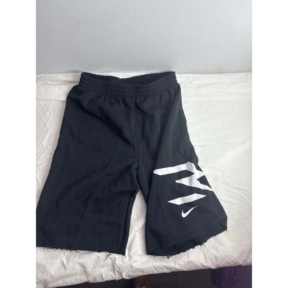 Nike Kids Dri-FIT Basketball Shorts Black White Large Logo Size XL